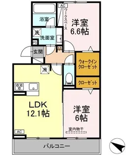 愛知県安城市池浦町池東【アパート】の間取り