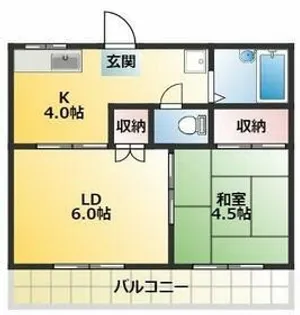 山口ハイツB【2階】の間取り