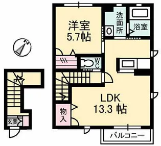 シャーメゾン アリエッタ【2階】の間取り