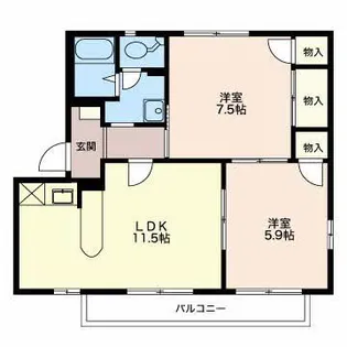 フレグランス大北 A【2階】の間取り