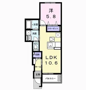 シャルマンエル A【1階】の間取り