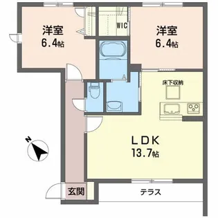 ヴィラーチェトレーズE【1階】の間取り