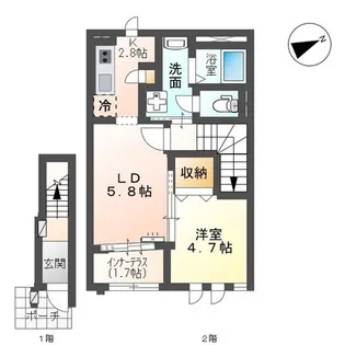 千葉県千葉市緑区誉田町3【アパート】の間取り