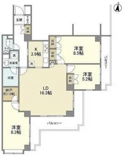 パークサイド碑文谷【4階】の間取り