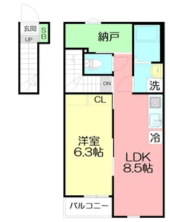 南鴨宮2丁目新築アパート【2階】の間取り