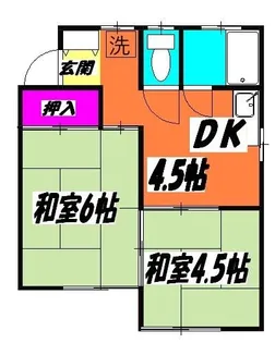 ハイツ・ヒラノ【1階】の間取り
