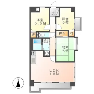 サンメゾン八熊【11階】の間取り