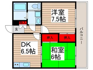 レクコーポ常盤平【1階】の間取り