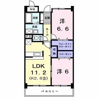 パレ・フルール【2階】の間取り