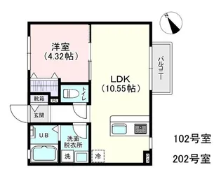 アレーズ・ ユーカリ【2階】の間取り