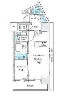 プライマル御茶ノ水【7階】の間取り