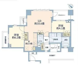 横濱紅葉坂レジデンス弐番館【10階】の間取り