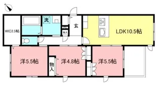 ホワイト イン ブラック【1階】の間取り