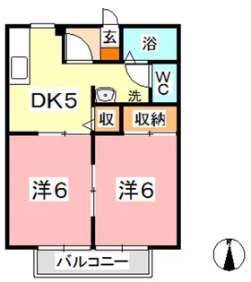 ローゼンハイツ C【2階】の間取り