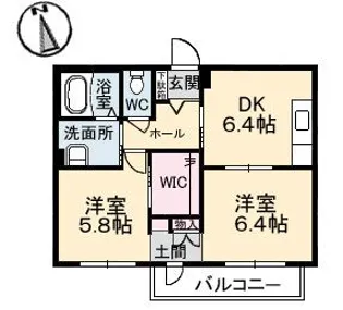 カリーノ スクエア【2階】の間取り
