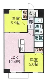 ファウンテンガーデン三島【5階】の間取り