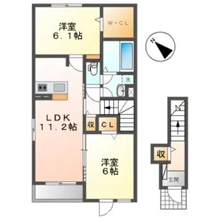 さくらレジデンス高町 C・D【2階】の間取り