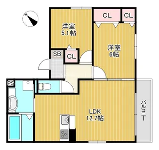 鶴見緑地公園famit【3階】の間取り