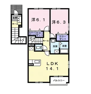 ポム・ド・テールミリュー【2階】の間取り