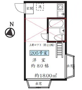 サンリバー宮戸【2階】の間取り