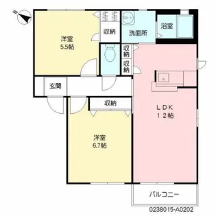 コーポ松尾 F【2階】の間取り