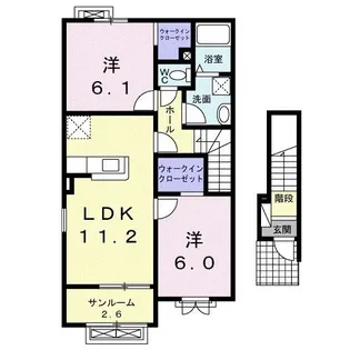 ソフテイルD【2階】の間取り