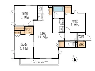 ヴァルール【2階】の間取り