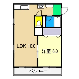 福徳ハイツ【3階】の間取り