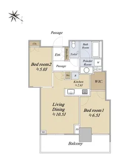 シティタワー神戸三宮【7階】の間取り