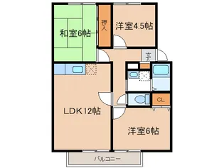 サンビレッジ苅田 B棟【1階】の間取り