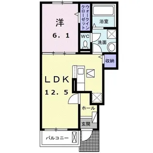 メゾン ド シャン【1階】の間取り