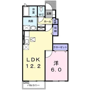プロムナード モコA棟【1階】の間取り