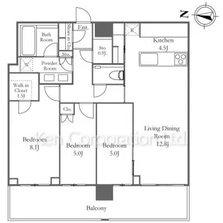 グランドメゾン白金の杜ザ・タワー【22階】の間取り