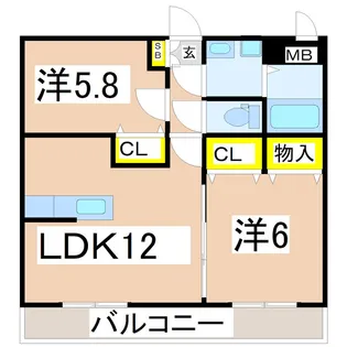 グランコート中郷II【2階】の間取り