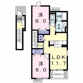ルネサンスA【2階】の間取り