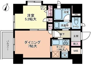 朝日シティパリオ三ノ輪【9階】の間取り