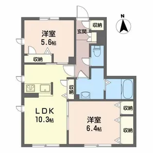 シャーメゾン西大野【1階】の間取り