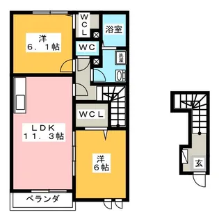 ピース・ユー【2階】の間取り