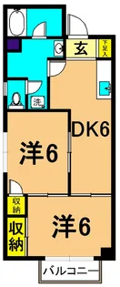 大井山中マンション【1階】の間取り