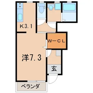 ミラ クレール【1階】の間取り
