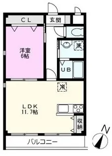 フレッサ南越谷【1階】の間取り