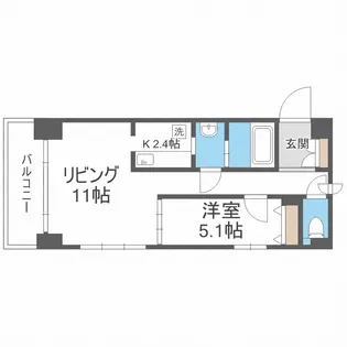 ビッグパレス南4条【6階】の間取り