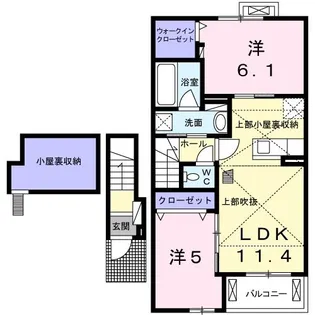 プラシード ピアッツァD【2階】の間取り