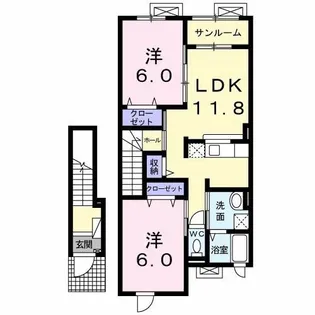 ロズレイ【2階】の間取り