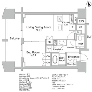 ザ・パークハウス 南麻布【8階】の間取り
