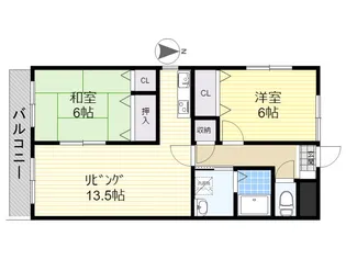 ベルサーチ明治【3階】の間取り