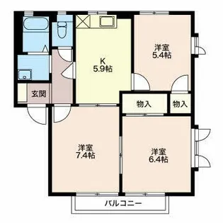 パストラルハイム B【1階】の間取り