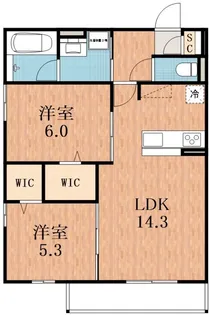 モンテゾーロ西田辺【2階】の間取り