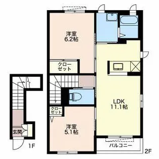 ジャルディーノ・T B【2階】の間取り