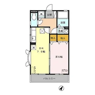 ハイム九曜 II【1階】の間取り